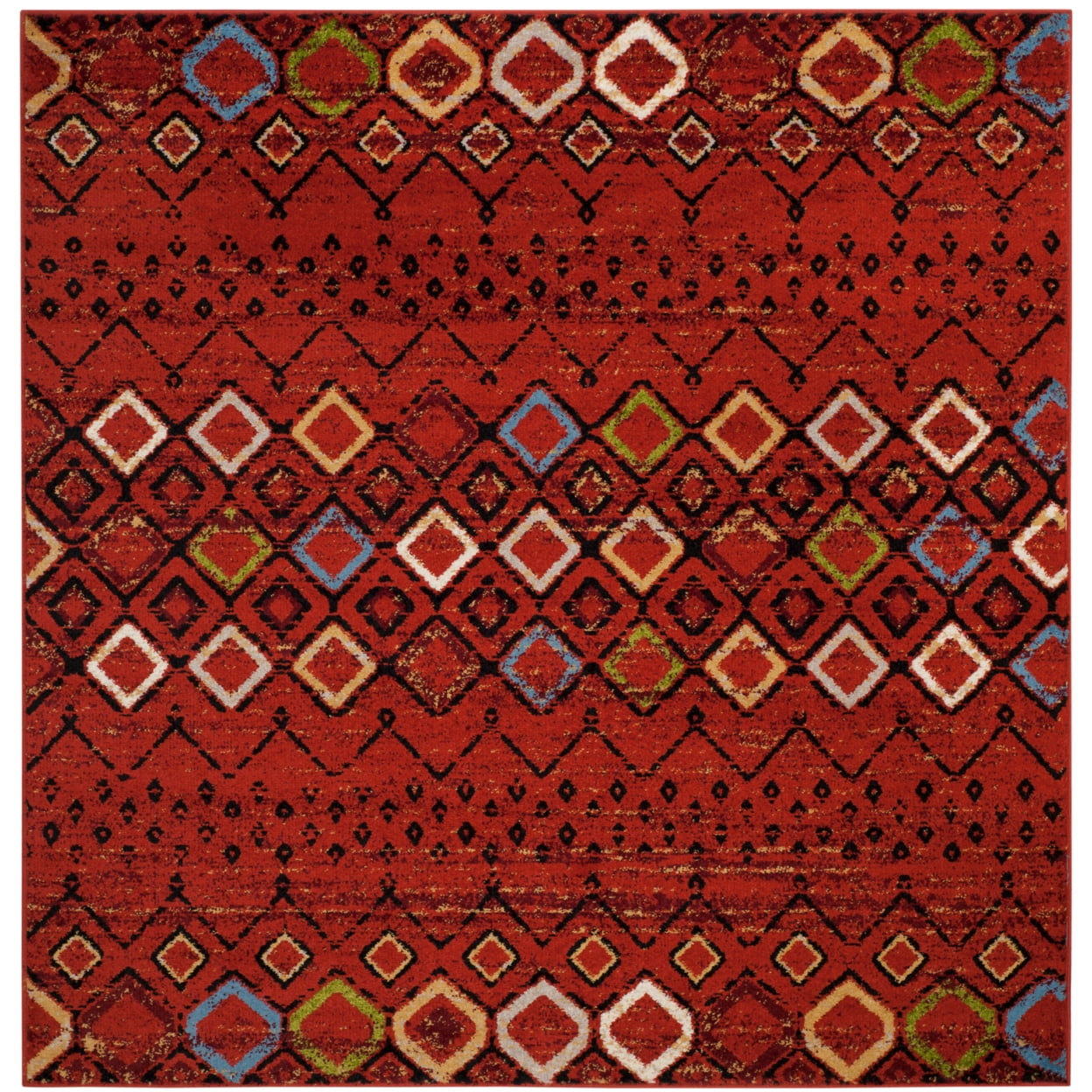 Safavieh Amsterdam Gladwin Geometric Area Rug, Terracotta/Multi, 11' x 11' Square