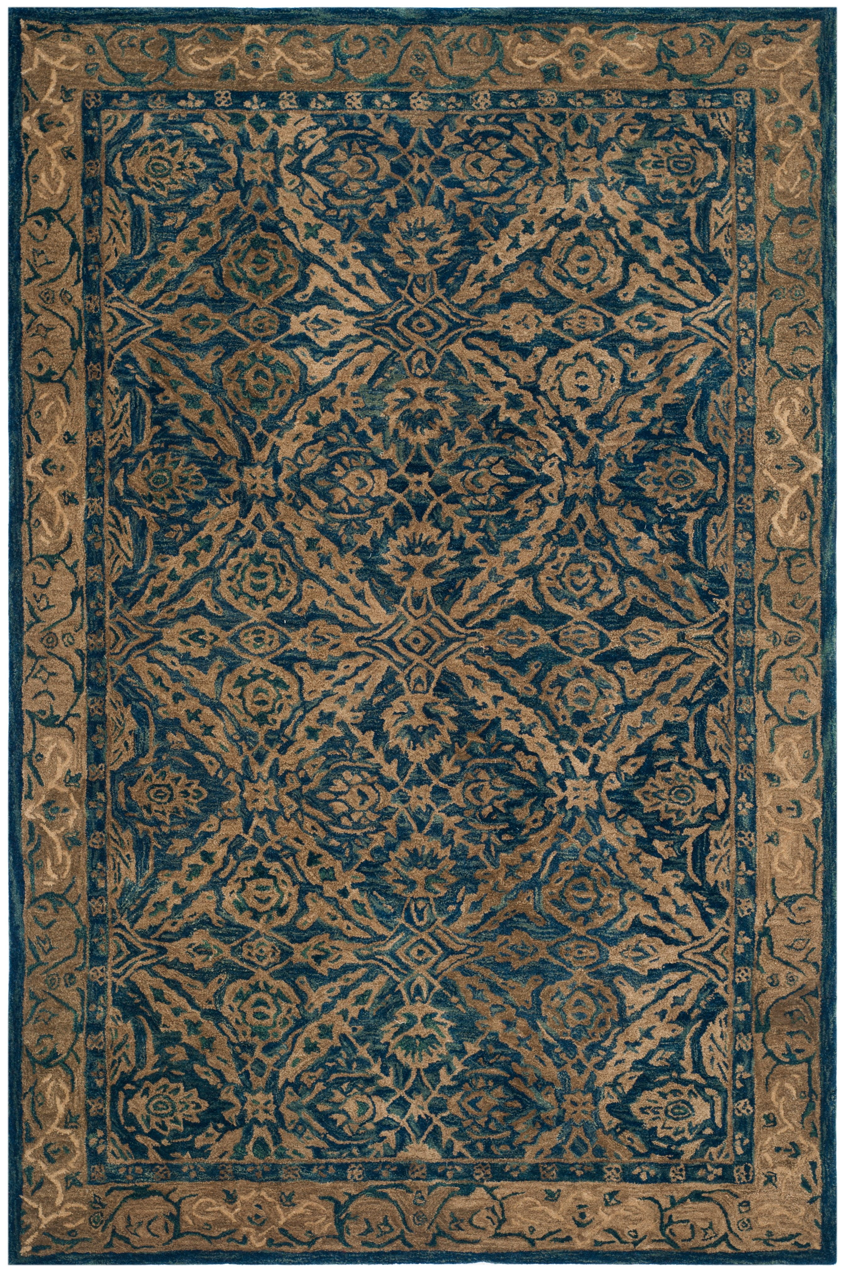 SAFAVIEH Anatolia Lysette Floral Area Rug, Navy/Ivory, 6' x 9'