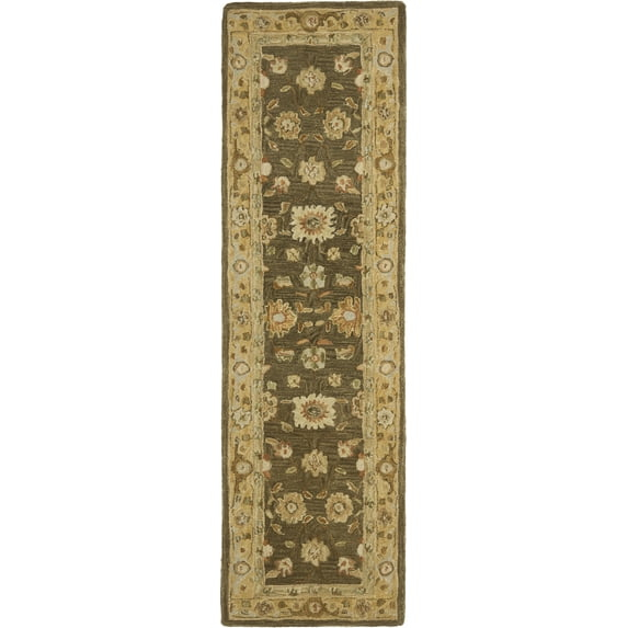 SAFAVIEH Alfombra de Lana Tradicional Anatolia Sherman, Marrón/taupe, 2'3" x 8'