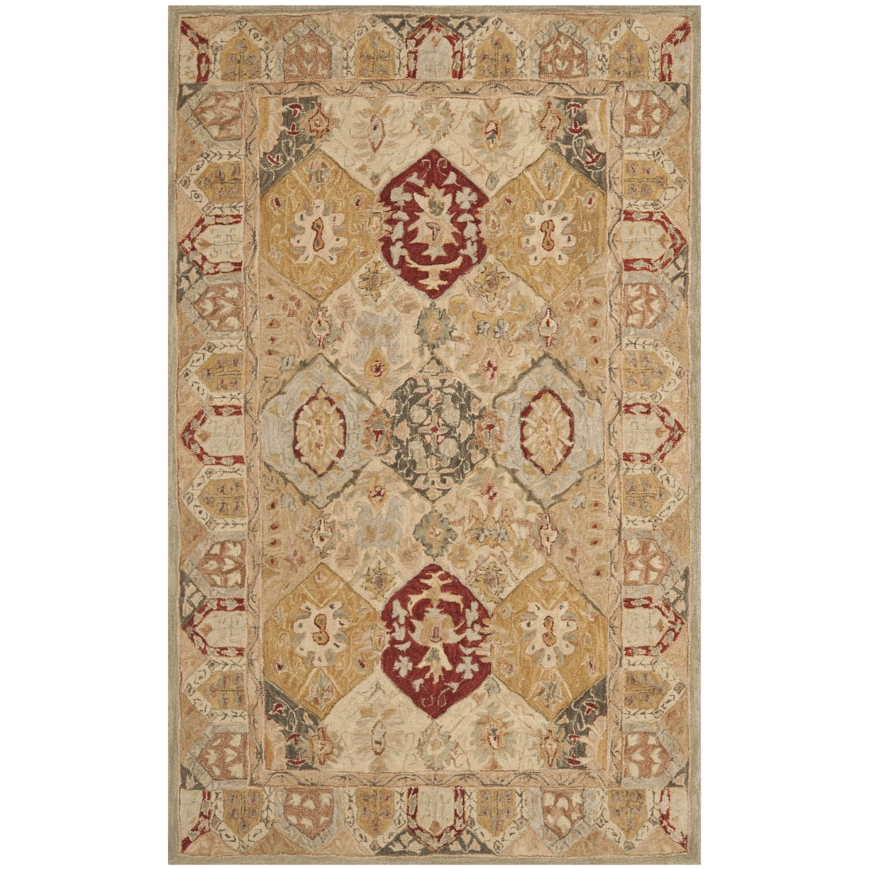 Anatolia AN530 Hand Tufted Area Rug  - Beige/Multi - 5'x8' - Safavieh.