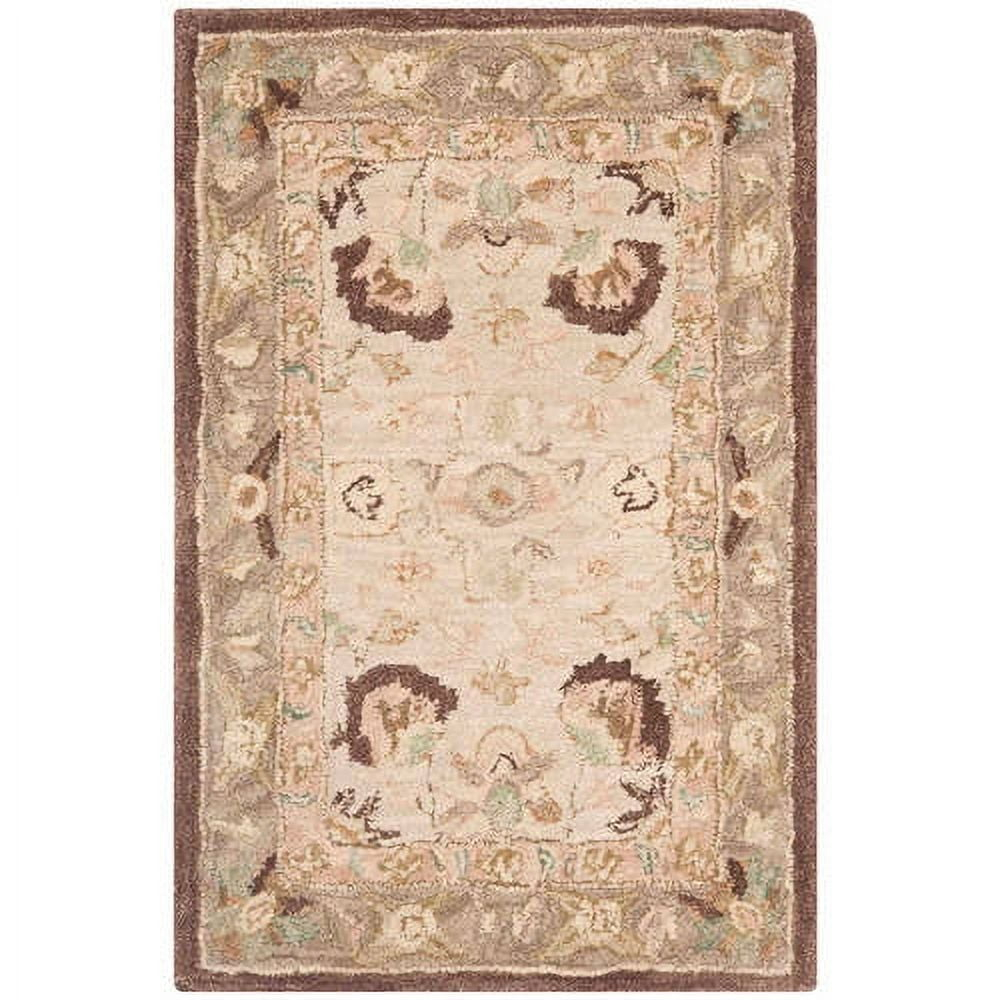 SAFAVIEH Anatolia Venice Floral Wool Area Rug, Ivory/Brown, 2' x 3'