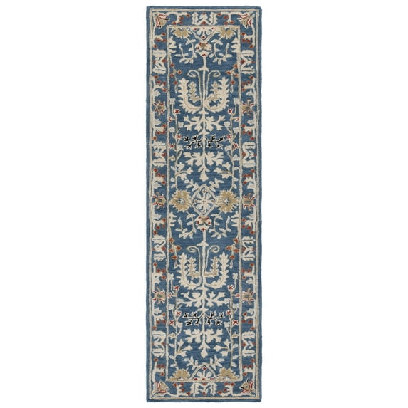 SAFAVIEH Antiquity Caelestinus Oriental Wool Runner Rug, Dark Blue/Multi, 2'3" x 20'