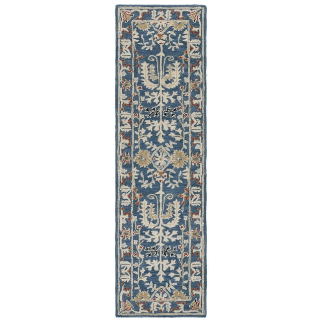 SAFAVIEH Antiquity Caelestinus Oriental Wool Runner Rug, Dark Blue/Multi, 2'3" x 20'