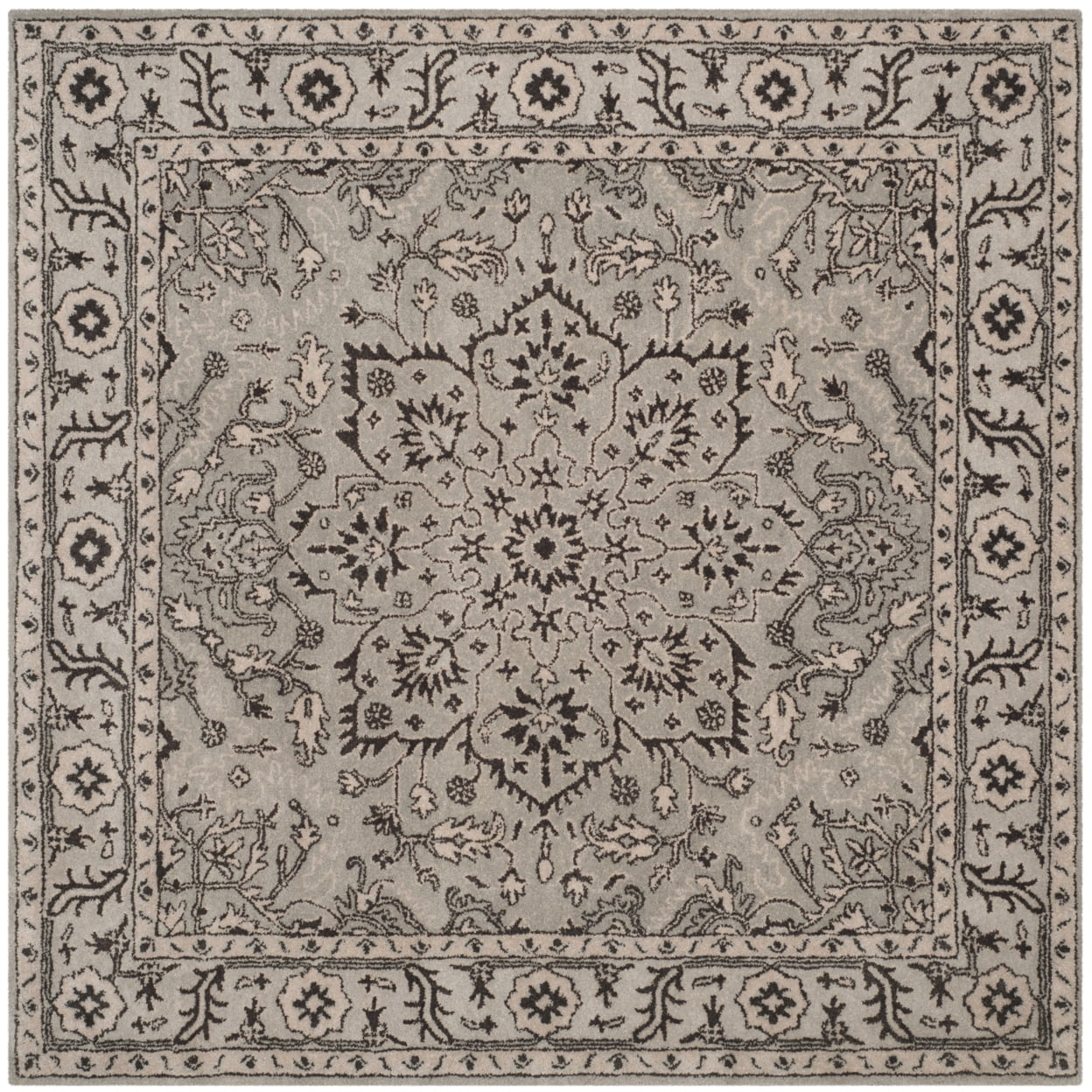 Antiquity AT58 Hand Tufted Area Rug - Grey/Beige - 6'x6' - Safavieh.