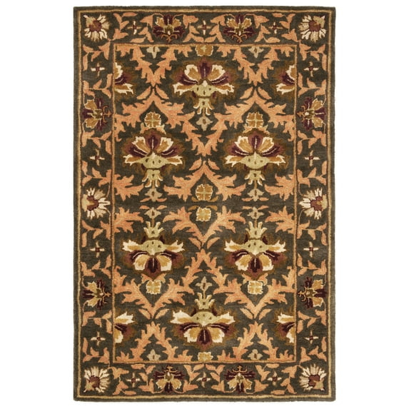SAFAVIEH Antiquity Diarmait Oriental Wool Area Rug, Sage/Gold, 4' x 6'