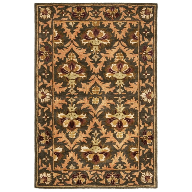 SAFAVIEH Antiquity Diarmait Oriental Wool Area Rug, Sage/Gold, 4' x 6'