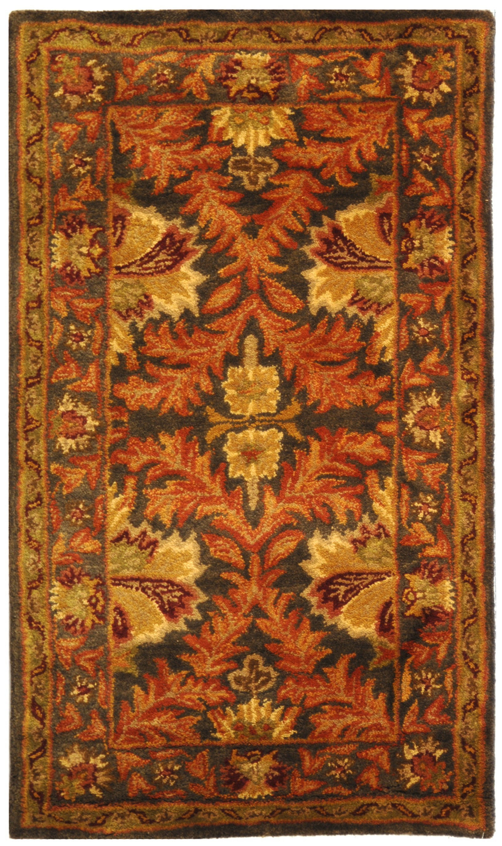 SAFAVIEH Antiquity Diarmait Traditional Floral Wool Area Rug, Sage/Gold, 2'3" x 4'