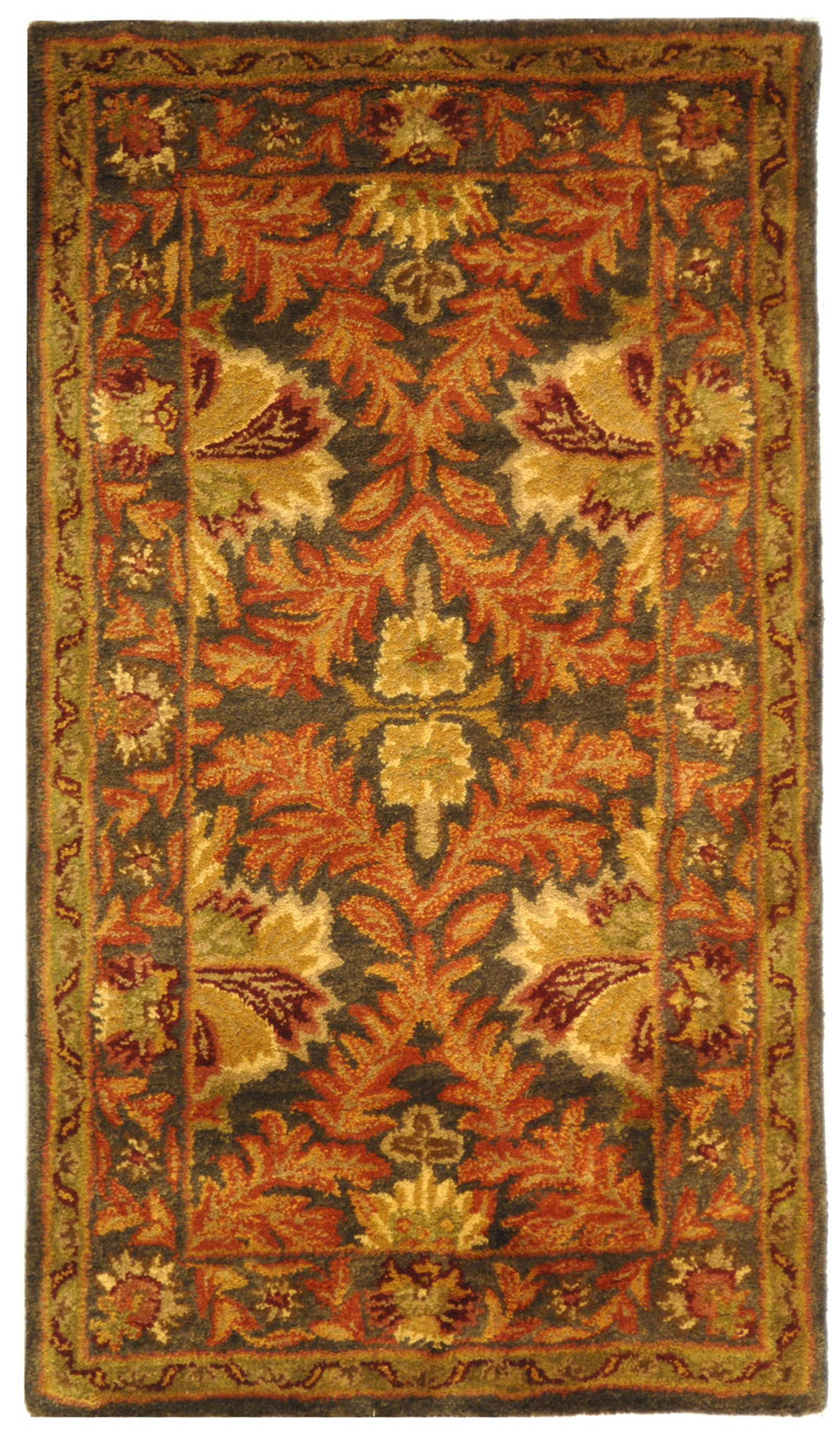 SAFAVIEH Antiquity Diarmait Traditional Floral Wool Area Rug, Sage/Gold, 2' x 3'