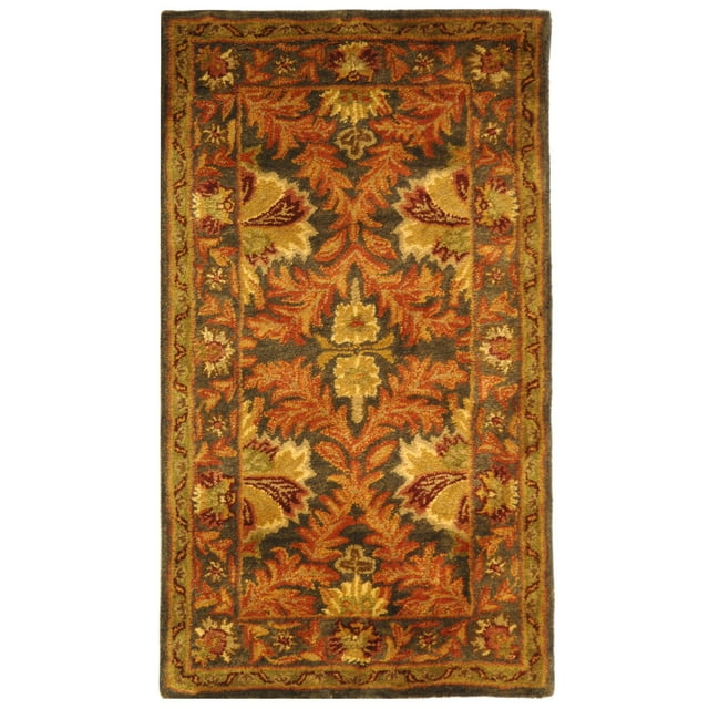 SAFAVIEH Antiquity Diarmait Traditional Floral Wool Area Rug, Sage/Gold, 2' x 3'