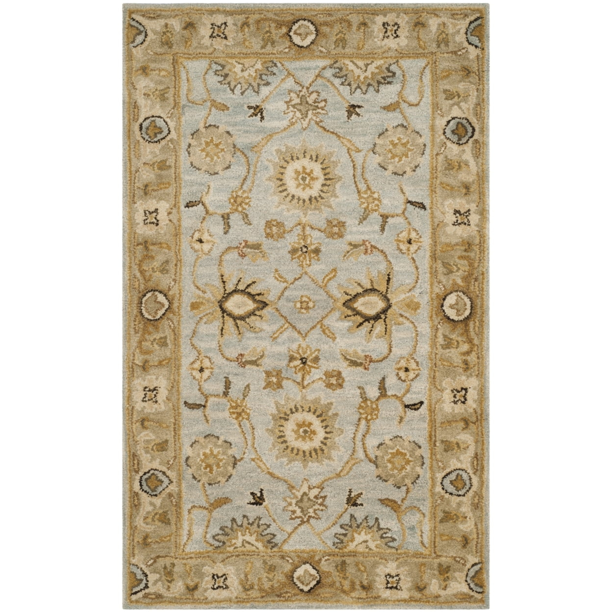 Antiquity AT856 Hand Tufted Area Rug - Light Blue/Sage - 3'x5' - Safavieh.