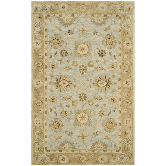 Antiquity AT856 Hand Tufted Area Rug - Light Blue/Sage - 4'x6' - Safavieh.