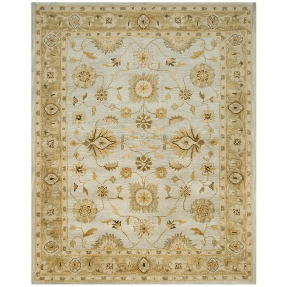 Antiquity AT856 Hand Tufted Area Rug - Light Blue/Sage - 6'x6' - Safavieh.