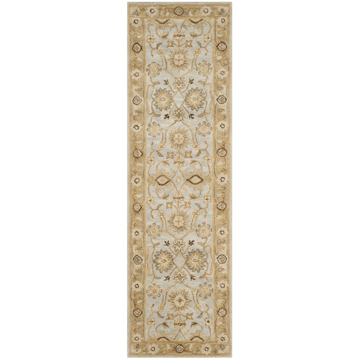 Antiquity AT856 Hand Tufted Runner Rug - Light Blue/Sage - 2'3"x8' - Safavieh.