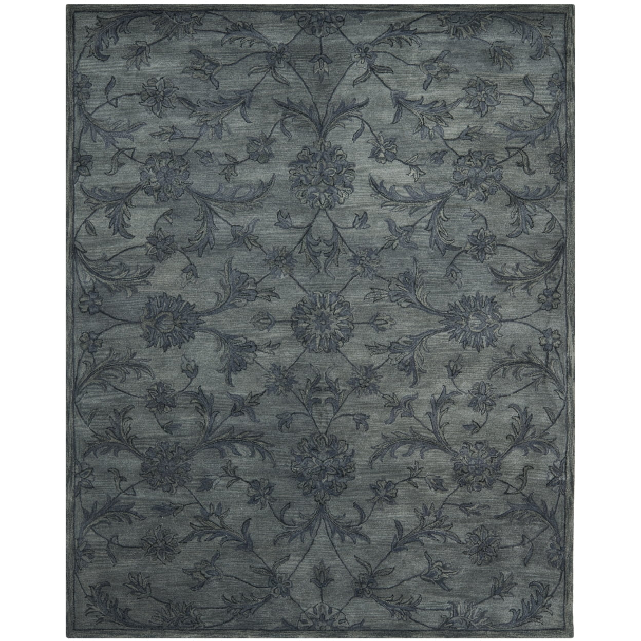 SAFAVIEH Antiquity May Floral Vines Wool Area Rug, Grey/Multi, 9' x 12'
