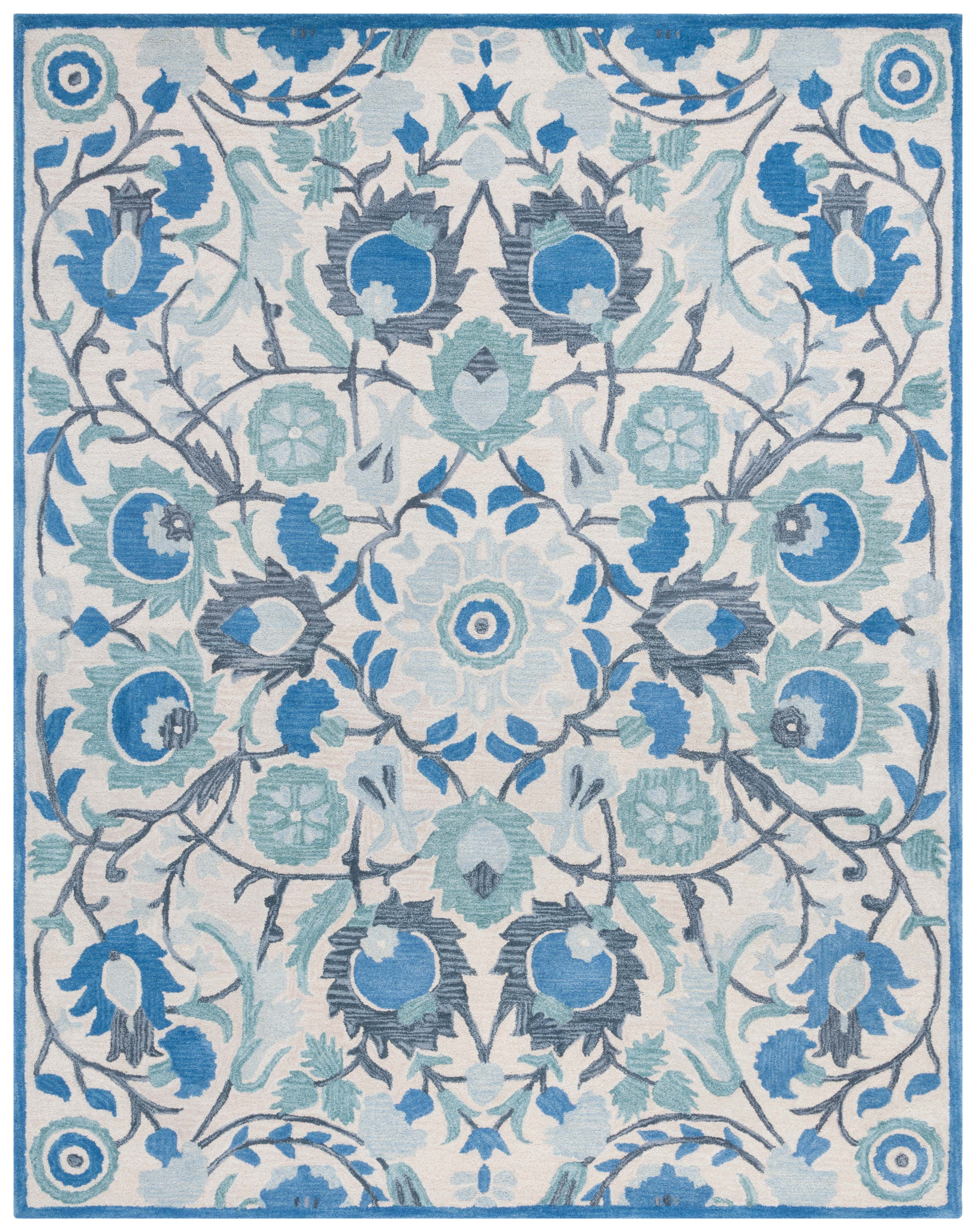 Antiquity AT59 Hand Tufted Area Rug - Ivory/Blue - 8'x10' - Safavieh.