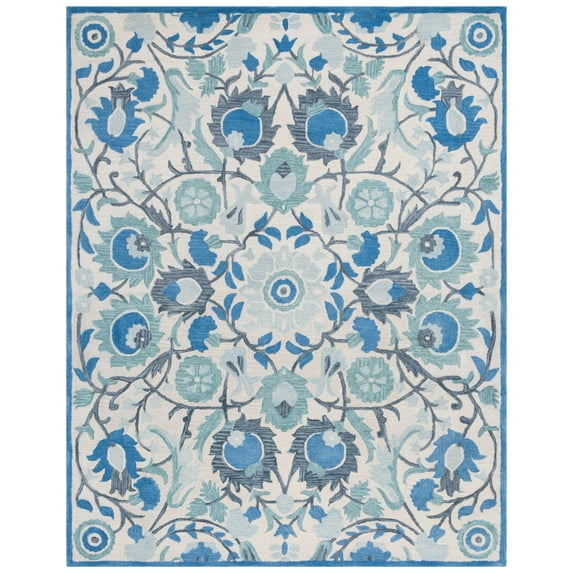 Antiquity AT59 Hand Tufted Area Rug - Ivory/Blue - 8'x10' - Safavieh.