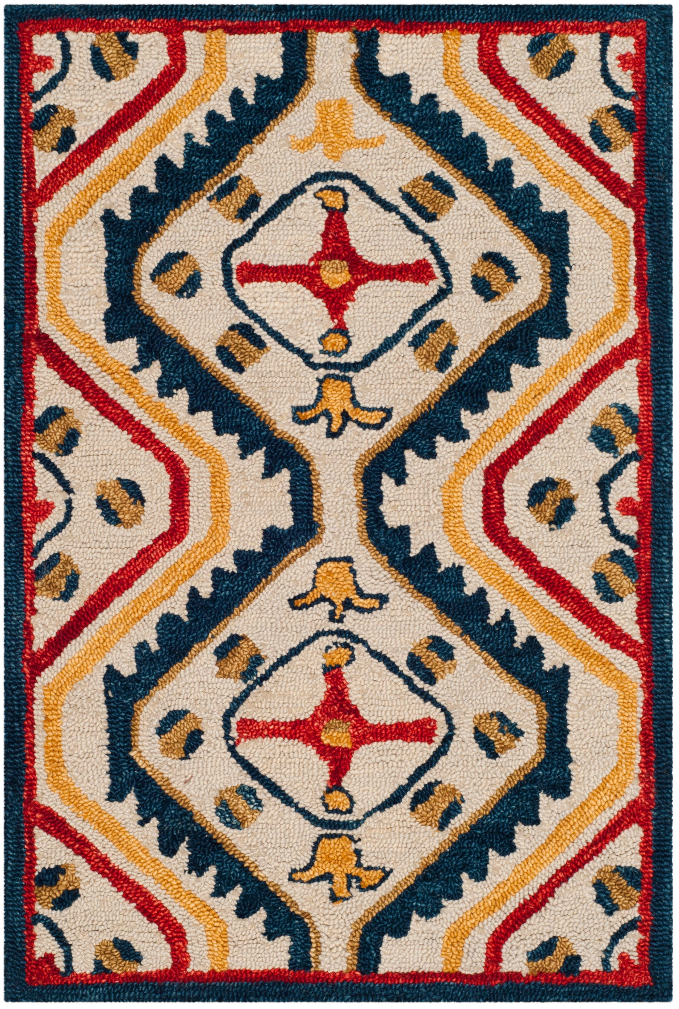 Aspen APN701 Hand Tufted Accent Rug - Ivory/Multi - 2'x3' - Safavieh.