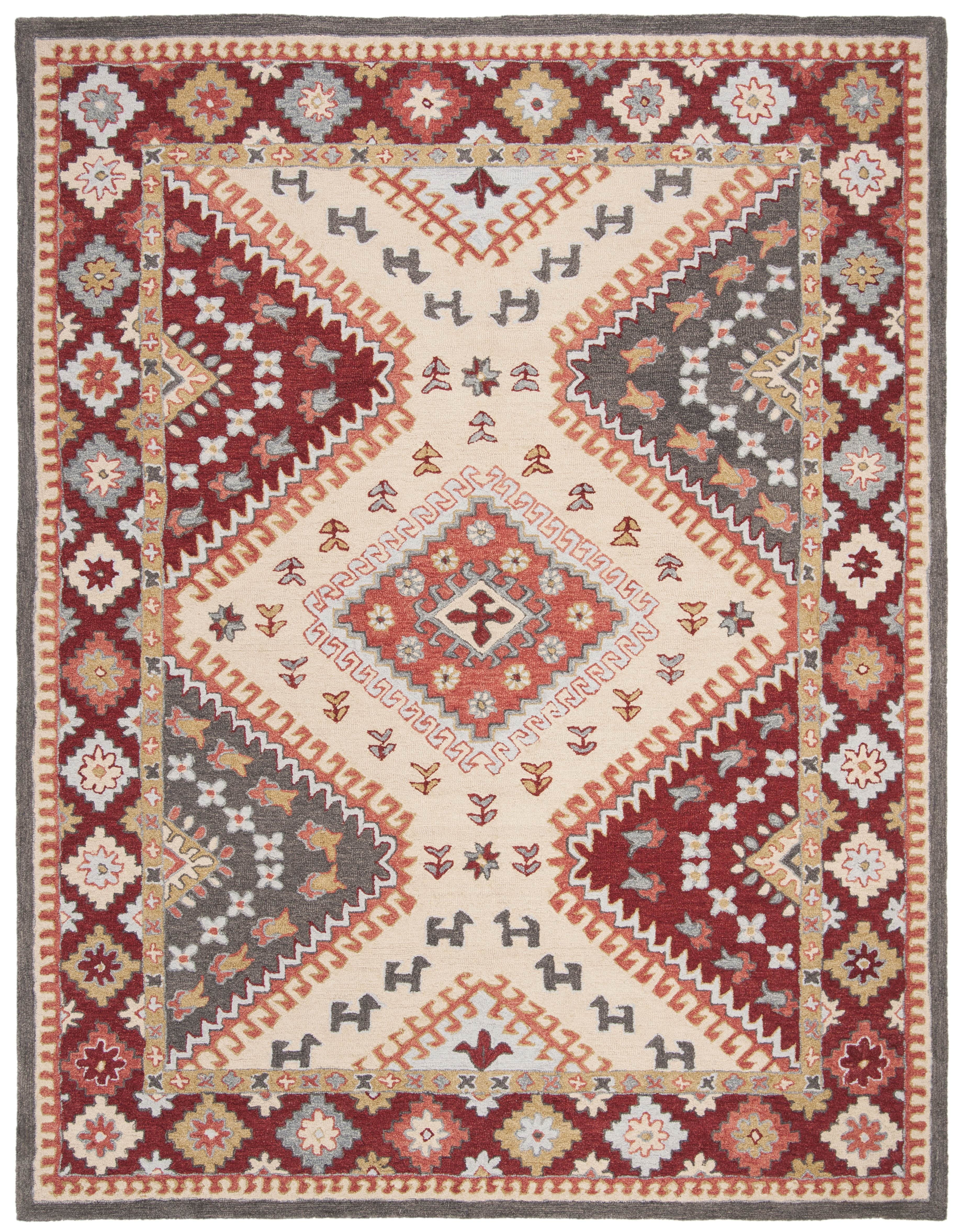 Safavieh  Handmade Aspen Iola Boho Tribal Wool Rug 10' x 14' Wool, Cotton 10' x 14' Indoor, Handmade Rectangle