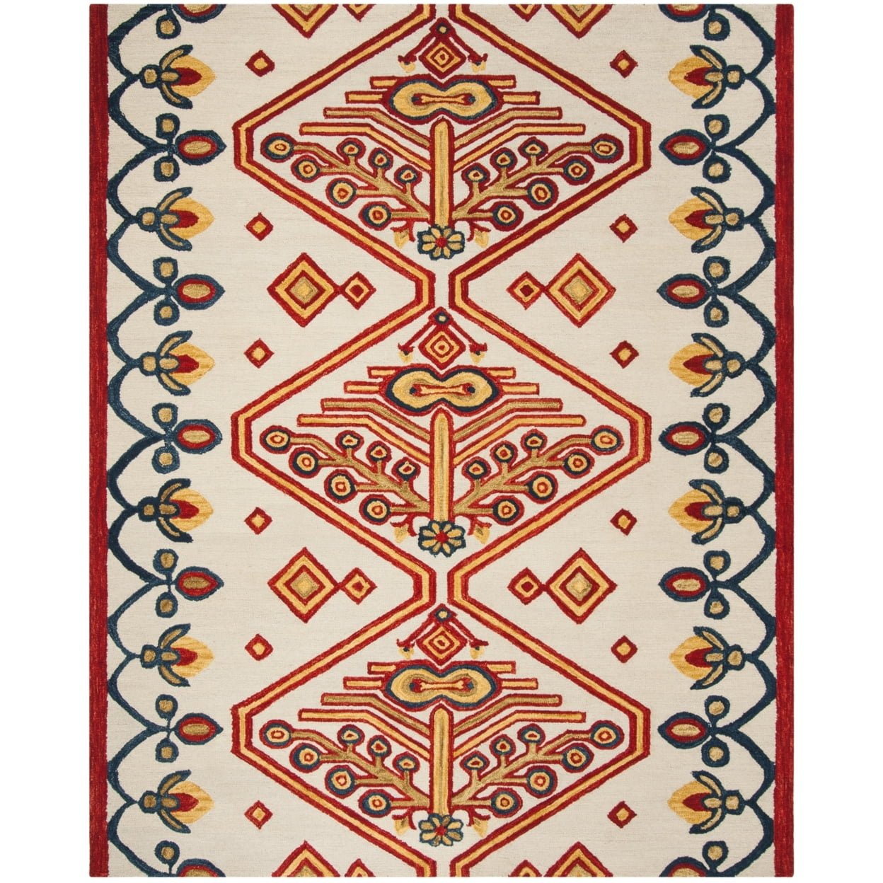 Aspen APN703 Hand Tufted Area Rug - Ivory/Multi - 4'x6' - Safavieh..