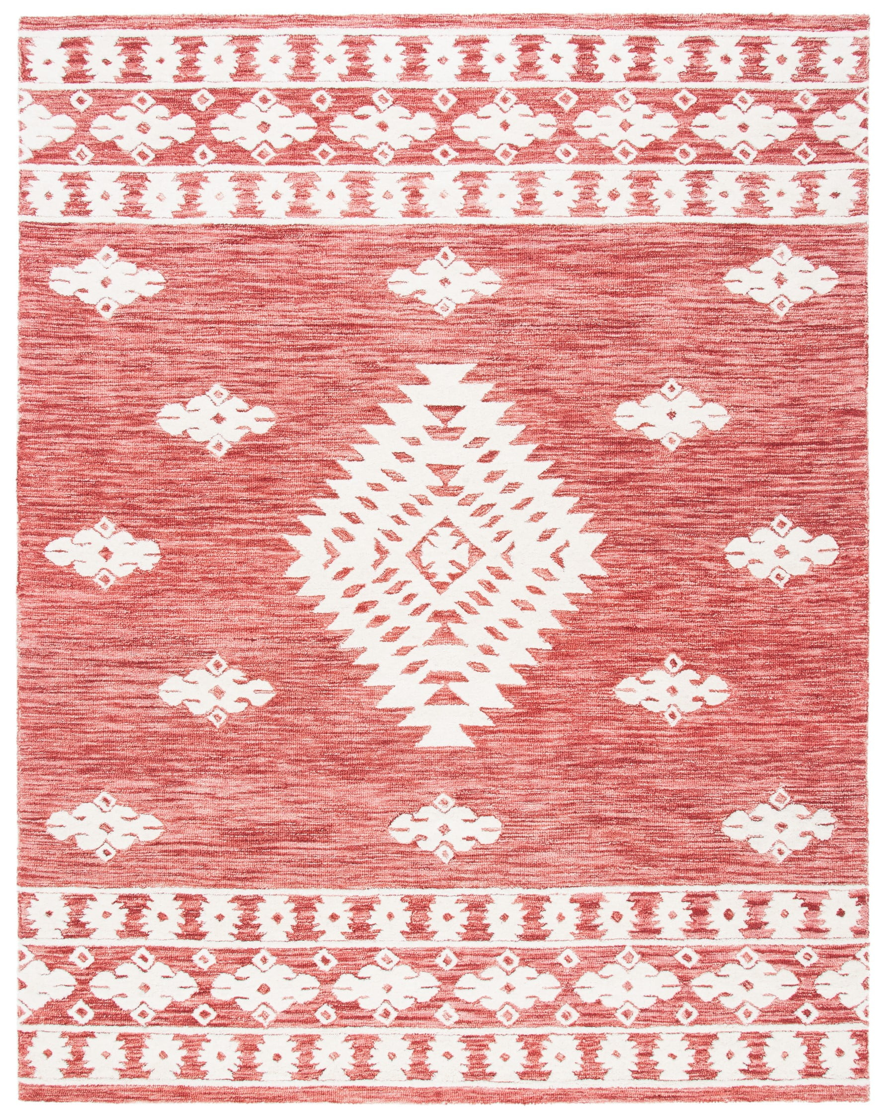 SAFAVIEH Aspen Kerry Geometric Area Rug, Rust/Ivory, 9' x 12'