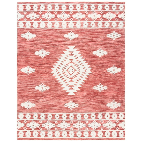 SAFAVIEH Aspen Kerry Geometric Area Rug, Rust/Ivory, 9' x 12'