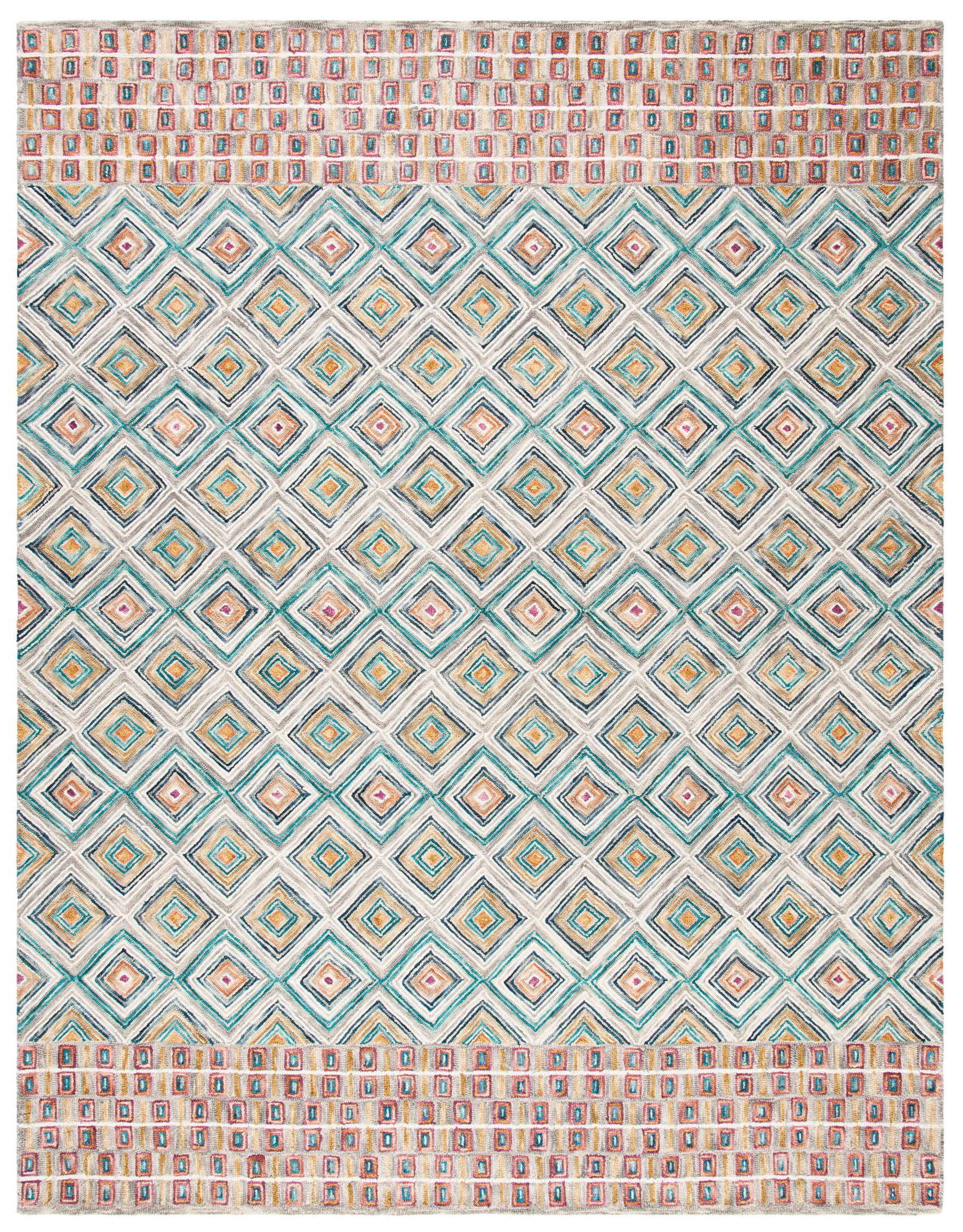 SAFAVIEH Aspen Maurice Geometric Wool Area Rug, Green/Red, 10' x 14'
