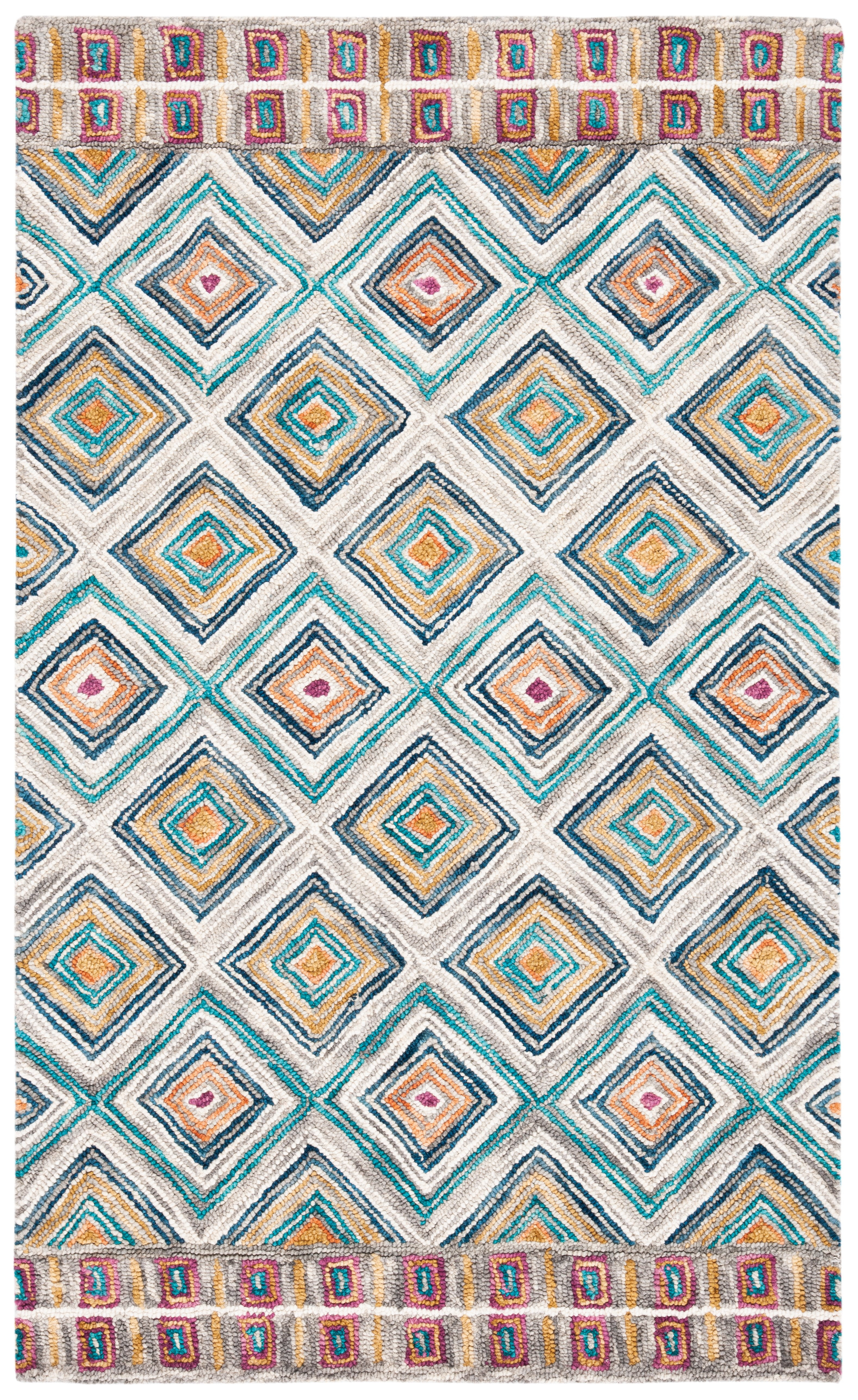 SAFAVIEH Aspen Maurice Geometric Wool Area Rug, Green/Red, 2' x 3'
