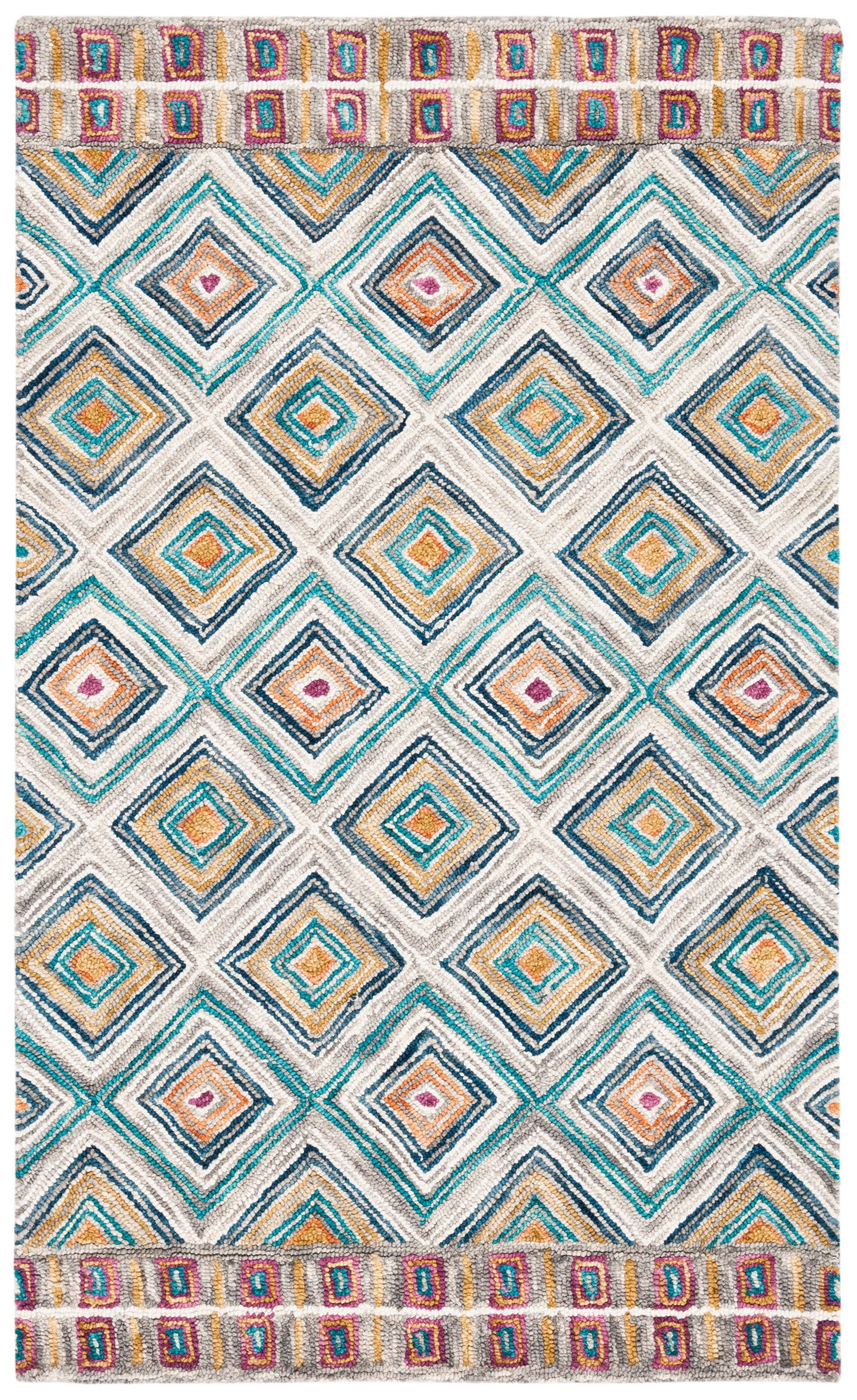 SAFAVIEH Aspen Maurice Geometric Wool Area Rug, Green/Red, 3' x 5'