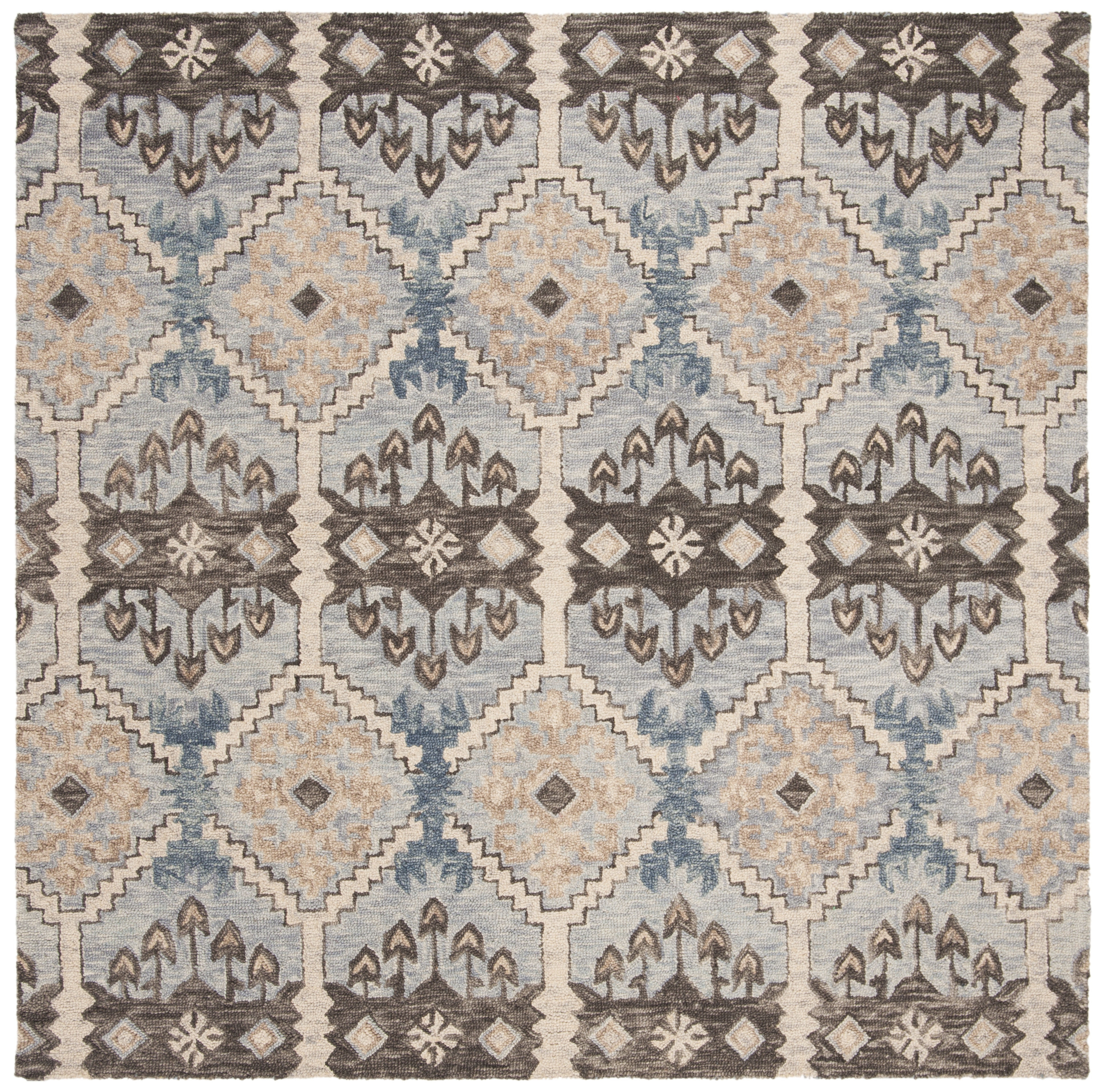 Aspen APN512 Hand Tufted Area Rug - Light Blue/Cream - 5'x5' - Safavieh.