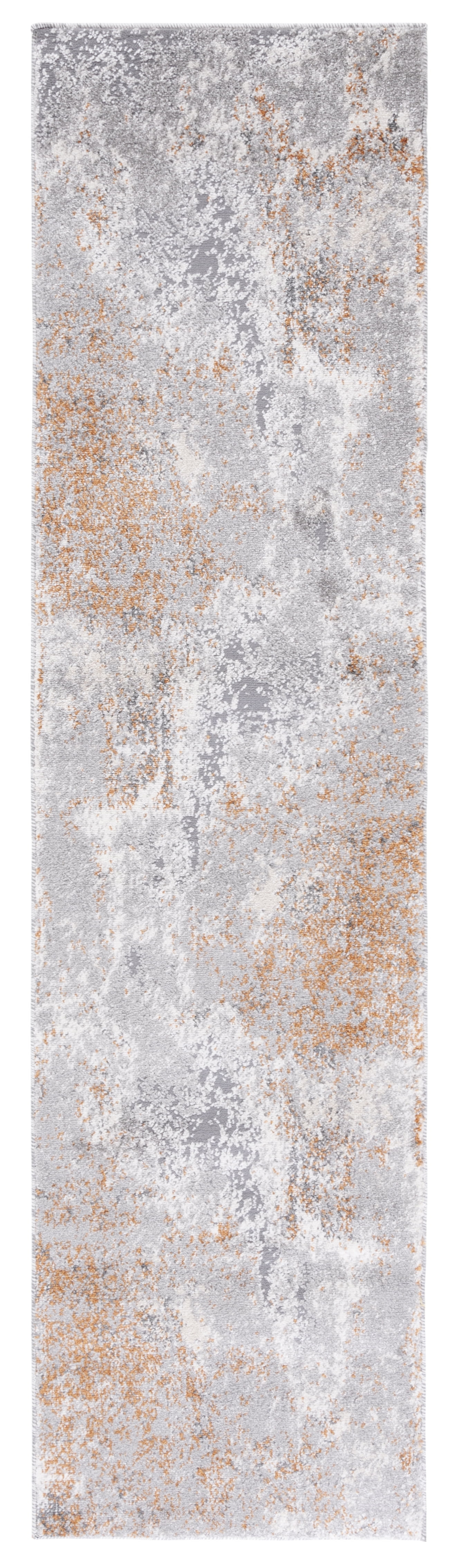 SAFAVIEH Aston Charmaine Abstract Runner Rug, Grey/Rust, 2' x 8'