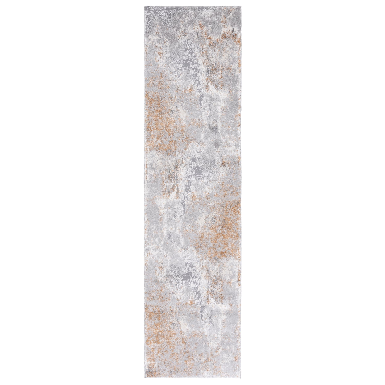 SAFAVIEH Aston Charmaine Abstract Runner Rug, Grey/Rust, 2' x 8'