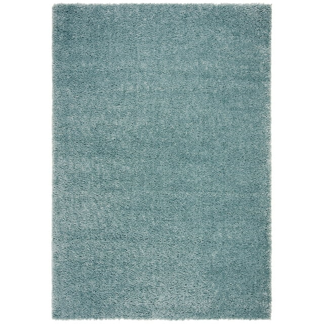 SAFAVIEH August Carlene Solid Plush Shag Area Rug, Aqua, 10' x 14'