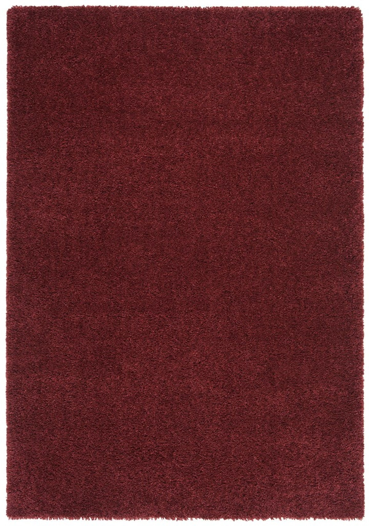 SAFAVIEH August Carlene Solid Plush Shag Area Rug, Burgundy, 3' x 5'