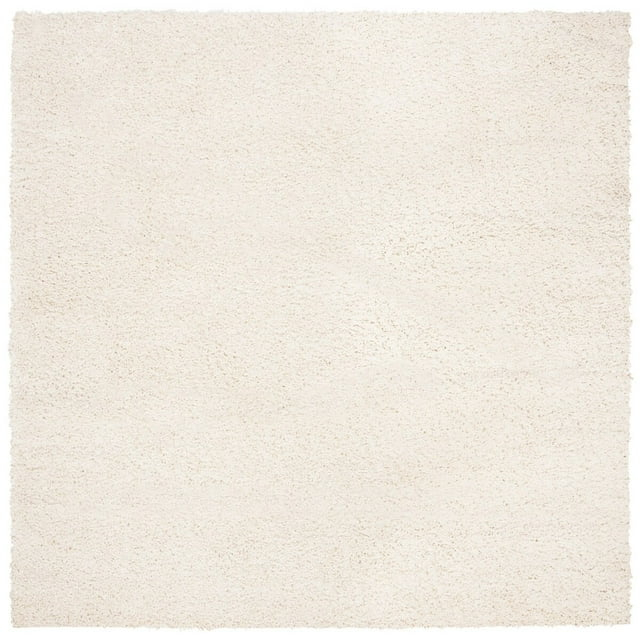 SAFAVIEH Agosto Carlene Peluche Sólido Shag Área Alfombra, Marfil, 11 'x 11' Cuadrado