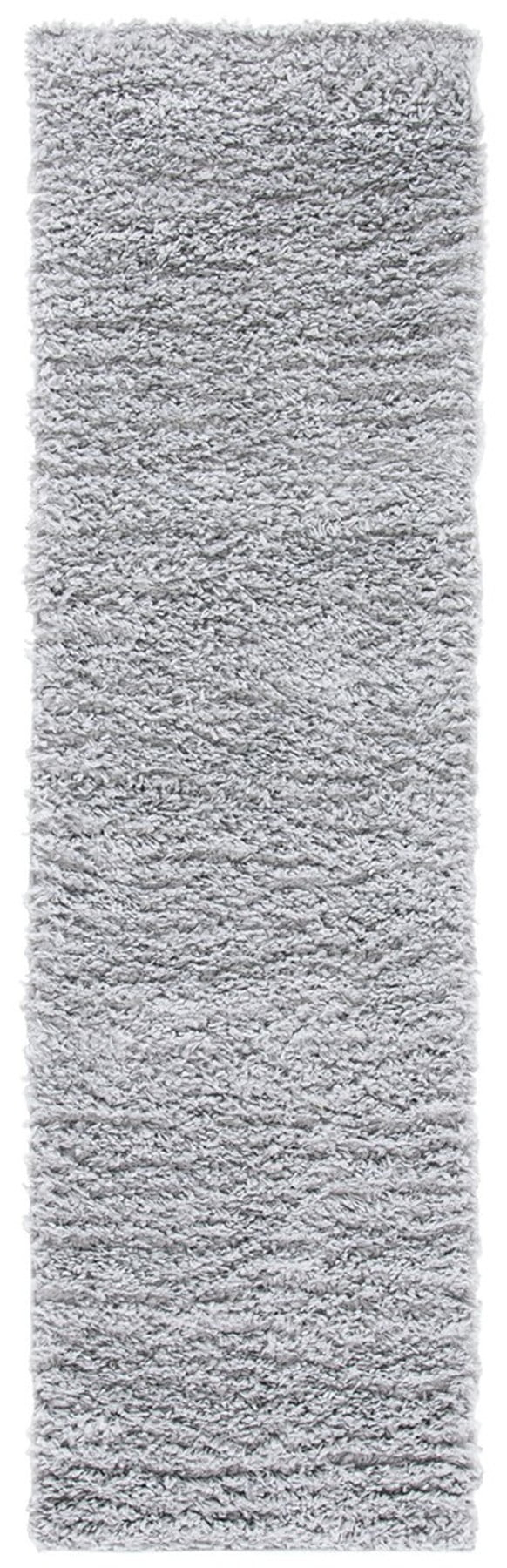 SAFAVIEH August Sophia Solid Plush Shag Area Rug, Silver, 2' x 11'