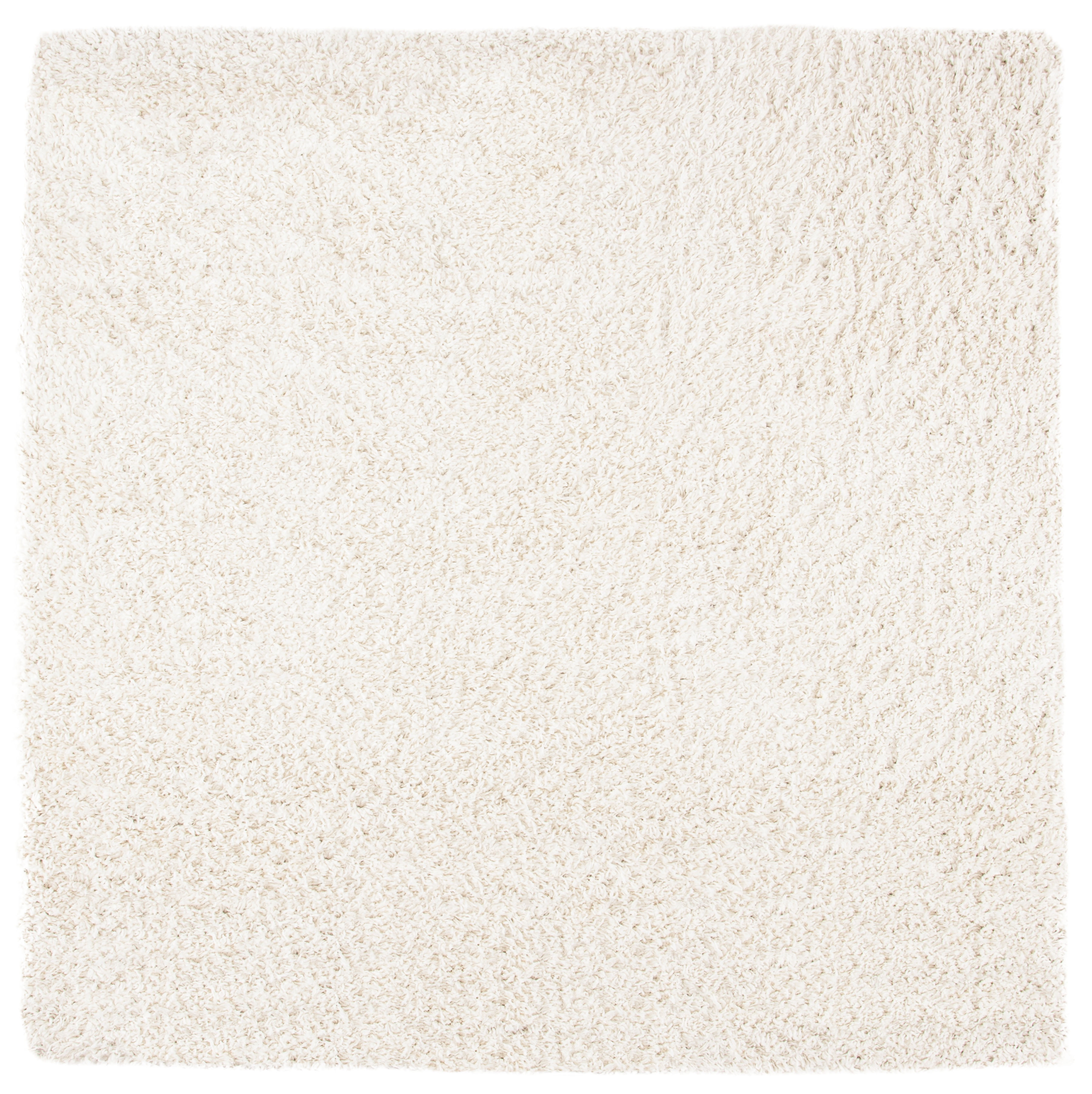 SAFAVIEH August Sophia Solid Shag Area Rug, Ivory, 4' x 4' Square