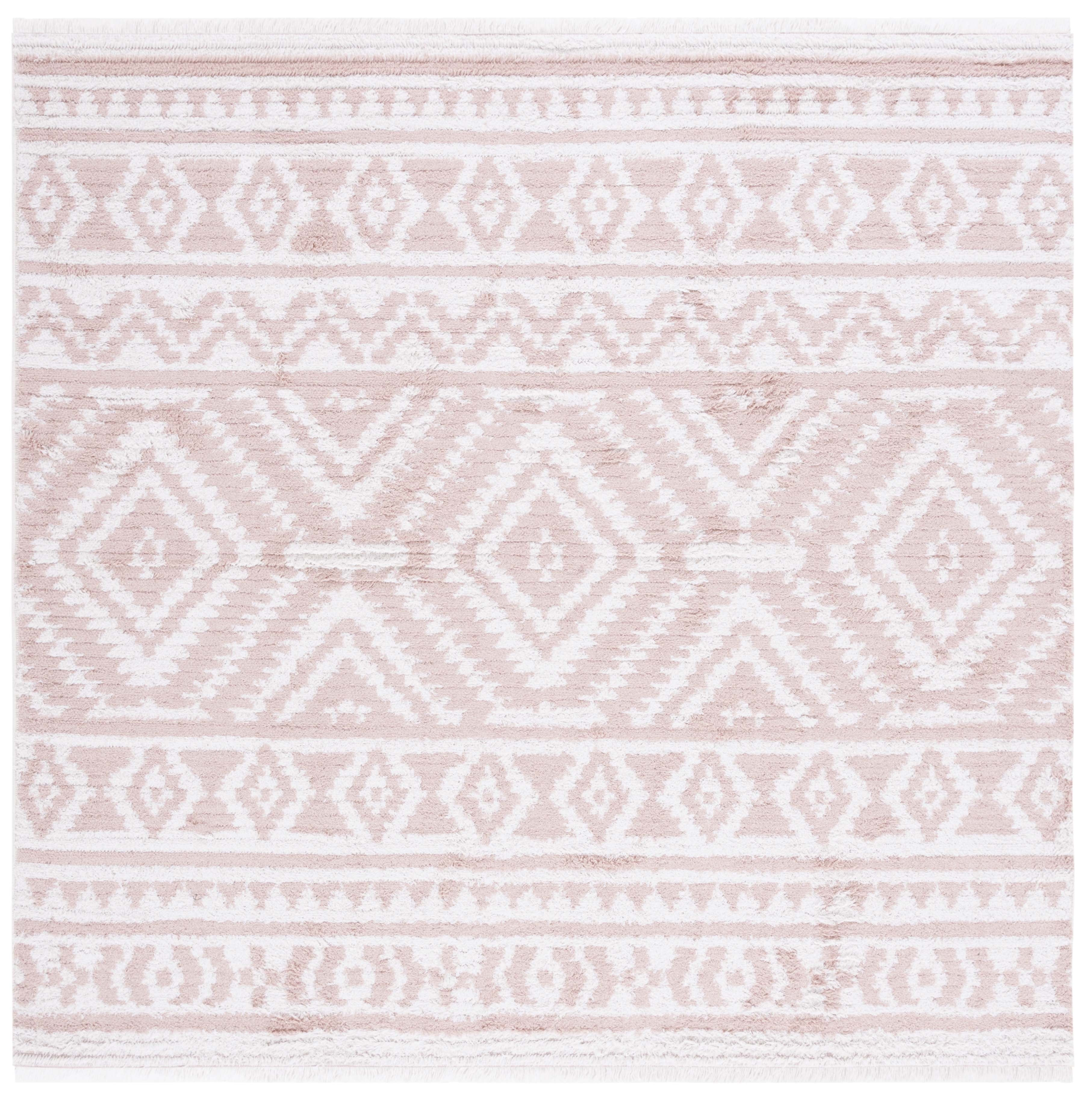 SAFAVIEH Augustine Emmett Geometric Area Rug, Ivory/Pink, 6'4" x 6'4" Square