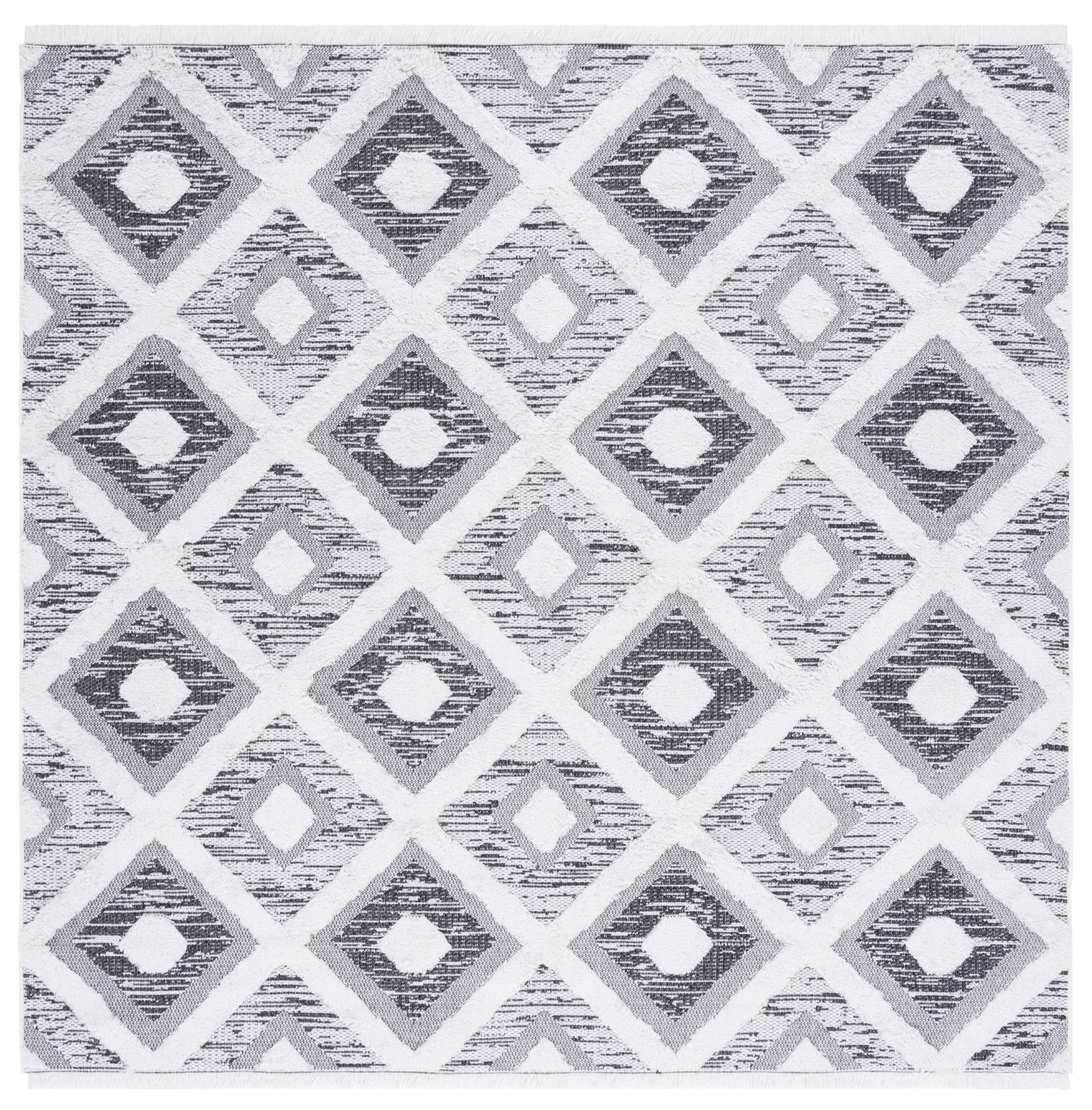 SAFAVIEH Augustine Gino Geometric Area Rug, Black/Ivory, 6'4" x 6'4" Square