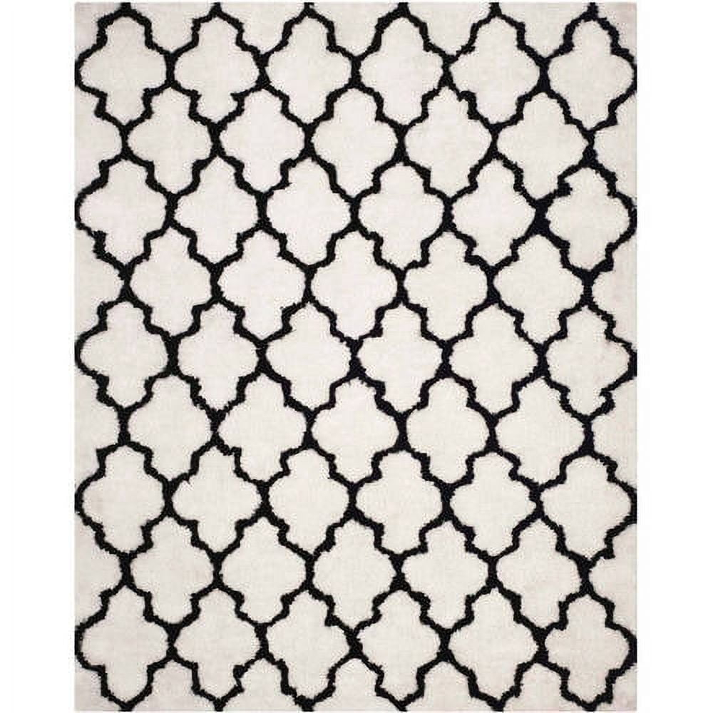 SAFAVIEH Barcelona Shag Mira Geometric Area Rug, Ivory/Black, 6' x 9'