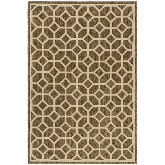 SAFAVIEH Beach House Kadri Geometric Indoor/Outdoor Area Rug, Beige/Cream, 2'2" x 4'
