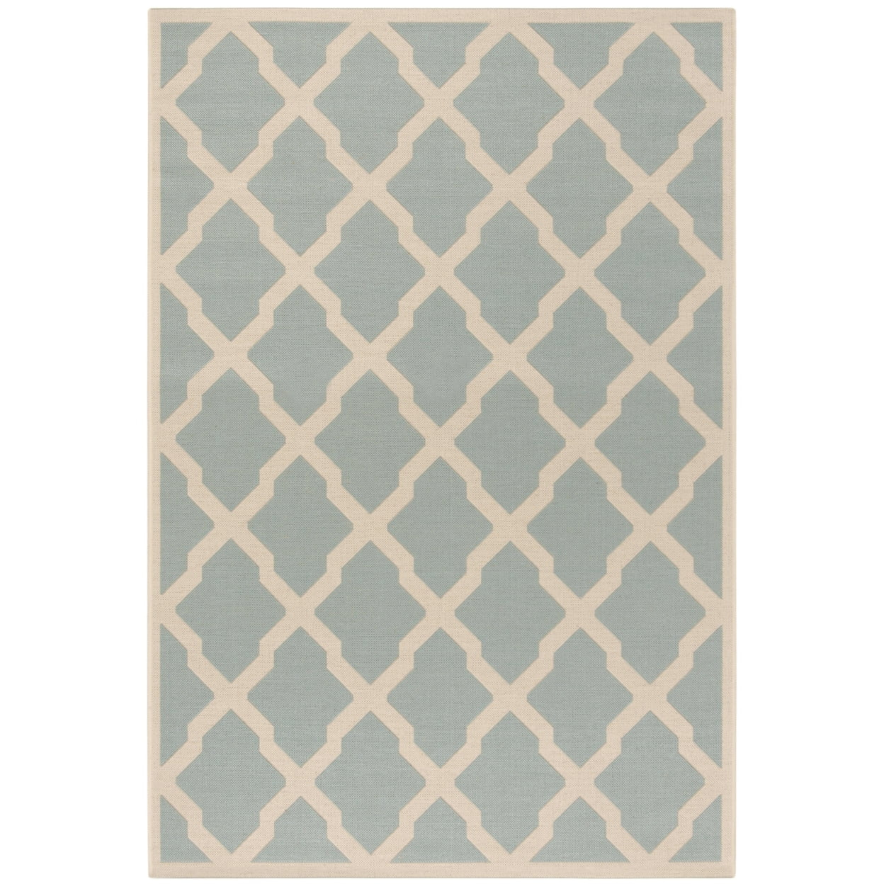 Beach House BHS122 Power Loomed Indoor/Outdoor Accent Rug - Aqua/Cream - 3'x5' - Safavieh