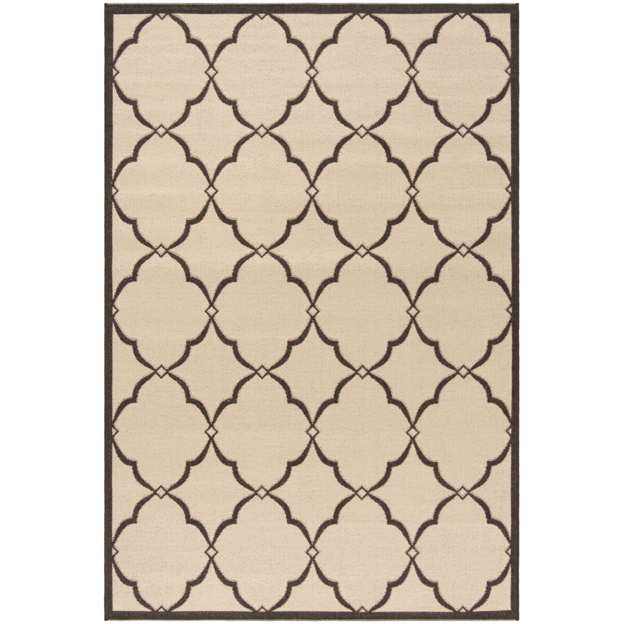 SAFAVIEH Beach House Nick Indoor/Outdoor Area Rug Cream/Brown, 5'3" x 7'6"