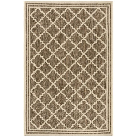 SAFAVIEH Beach House Nima Trellis Indoor/Outdoor Area Rug Beige/Cream, 5'3" x 7'6"