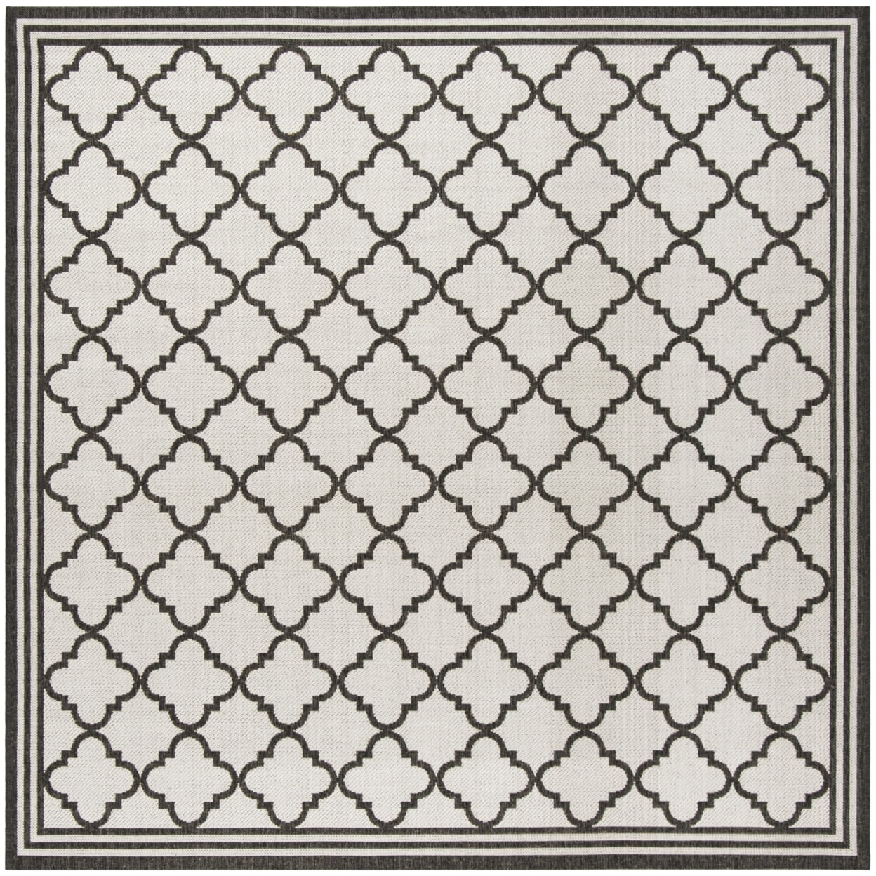 Beach House BHS121 POWER LOOMED Indoor/Outdoor Area Rug - Light Grey/Charcoal - 4'x4' - Safavieh