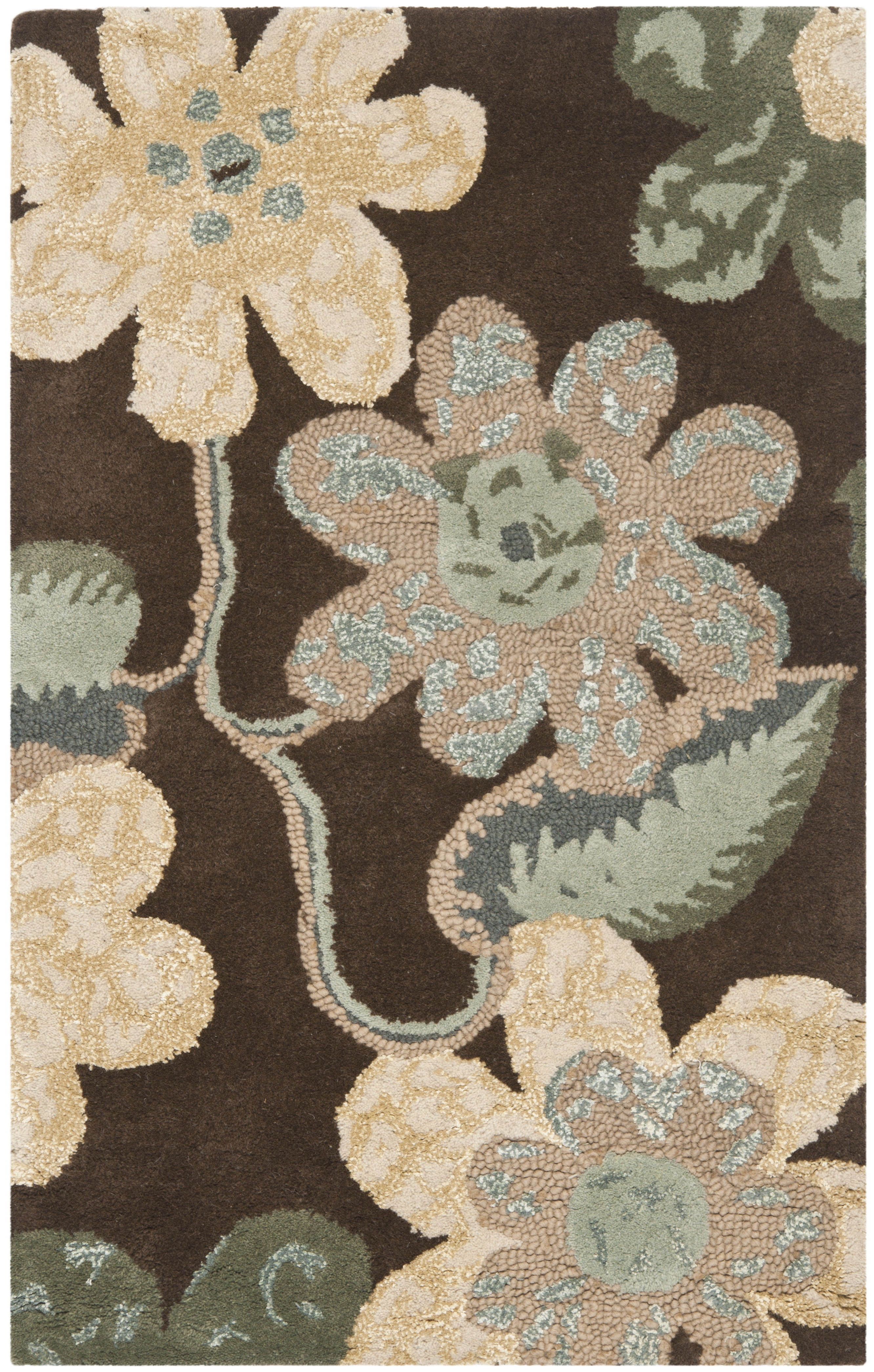 Bella BEL220 Hand Tufted Indoor Runner Rug - Brown/Multi - 2'6"x4' - Safavieh