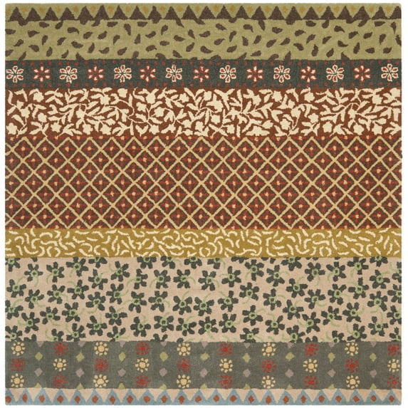 Bella BEL351 Hand Tufted Area Rug - Ivory/Multi - 6'x6' - Safavieh.