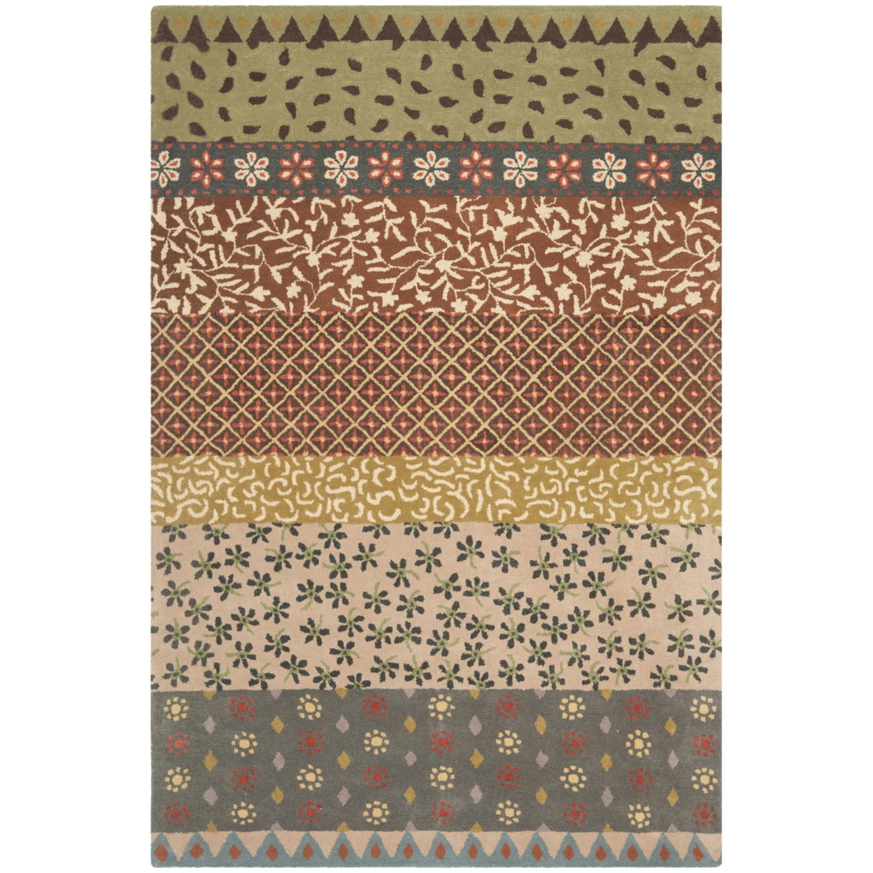 Bella BEL351 Hand Tufted Area Rug - Ivory/Multi - 6'x9' - Safavieh.