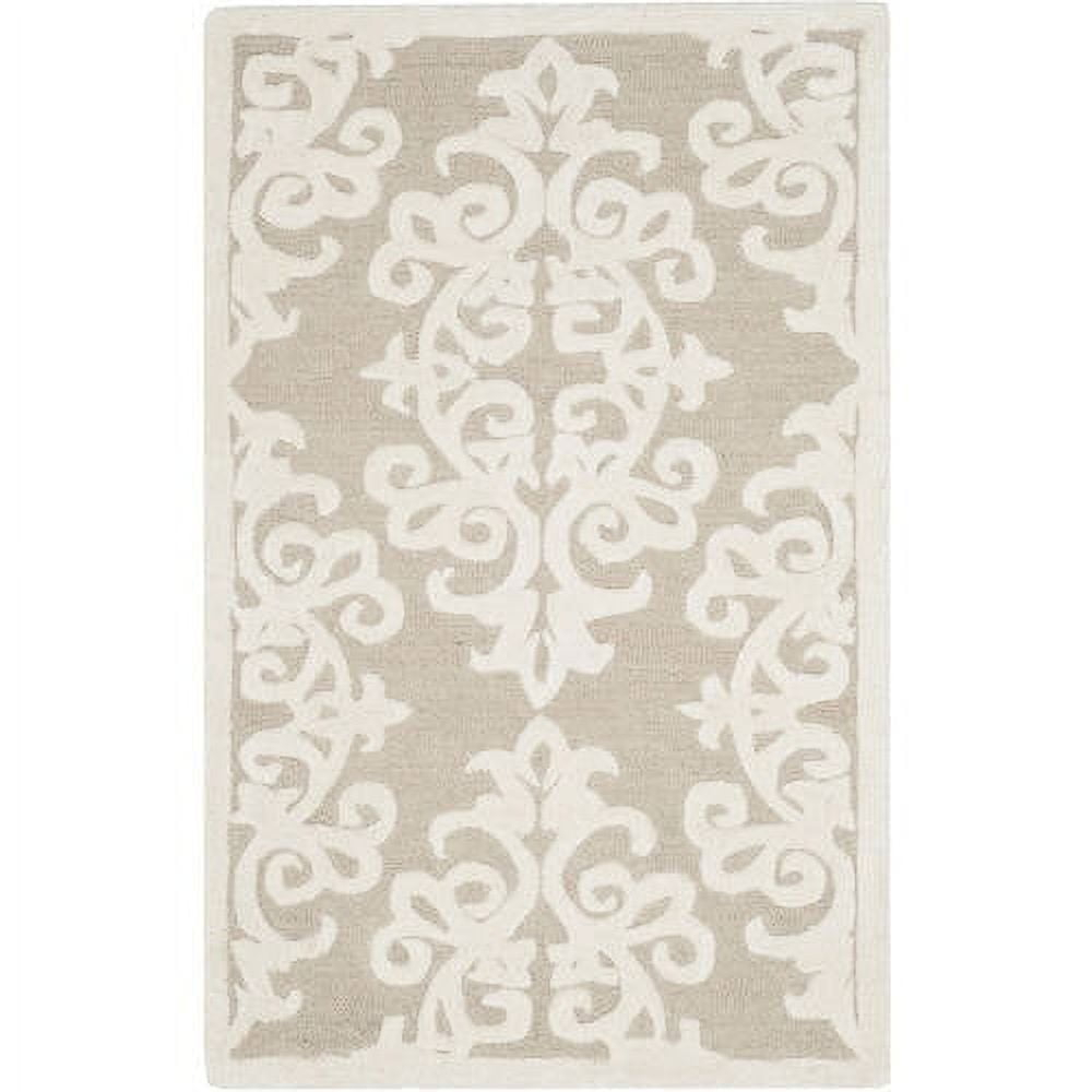 SAFAVIEH Bella Galena Damask Vines Wool Area Rug, Sand/Ivory, 9' x 12'