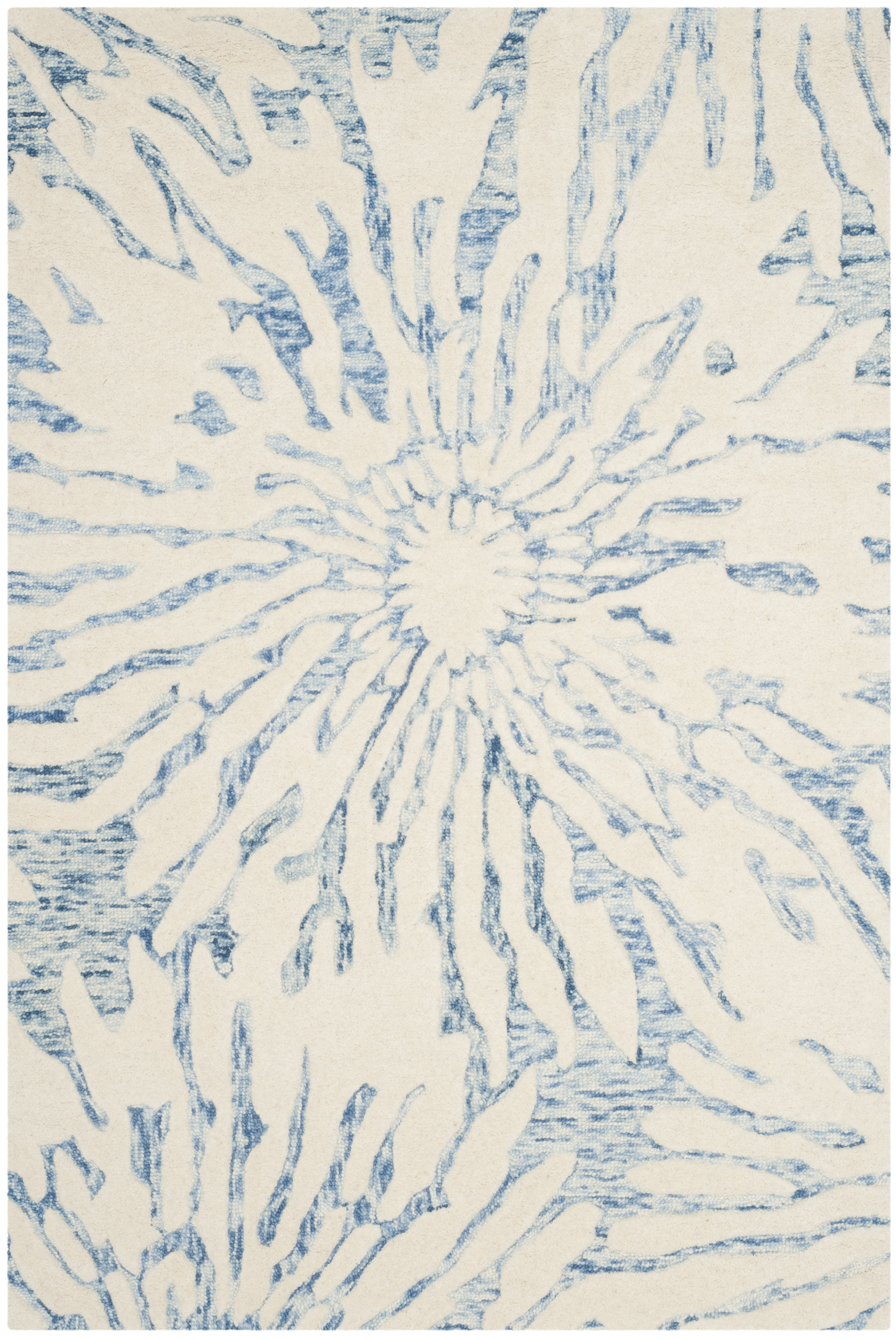Bella BEL129 Hand Tufted Accent Rug - Dark Blue/Ivory - 2'6"x4' - Safavieh.