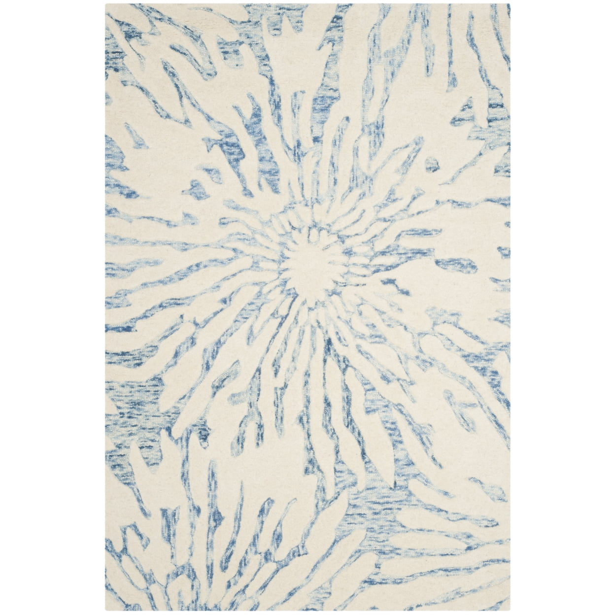 Bella BEL129 Hand Tufted Area Rug - Dark Blue/Ivory - 4'x6' - Safavieh.